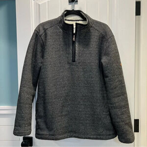 Orvis Sherpa Lined Black and‎ White 1/4 Zip Pullover with Pockets. Size Large.